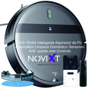 1031-Robô Inteligente Aspirador de Pó Automático Limpeza Doméstico Sensores Anti- queda com Controle